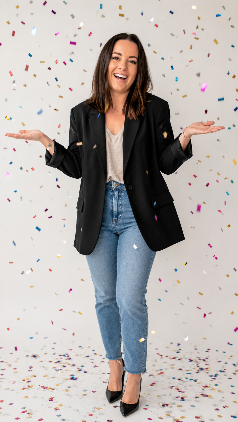 Mélanie avec confettis